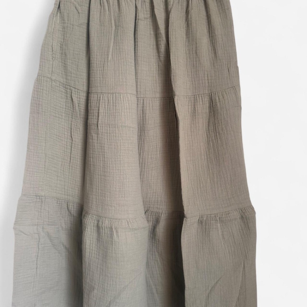 Knox Rose Flowy Sage Green Muslin Tiered Skirt (Size L)
